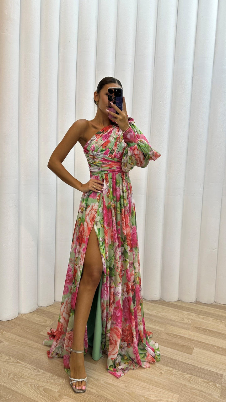 Delia | Vestido elegante de mujer con hombros caídos para fiestas de verano