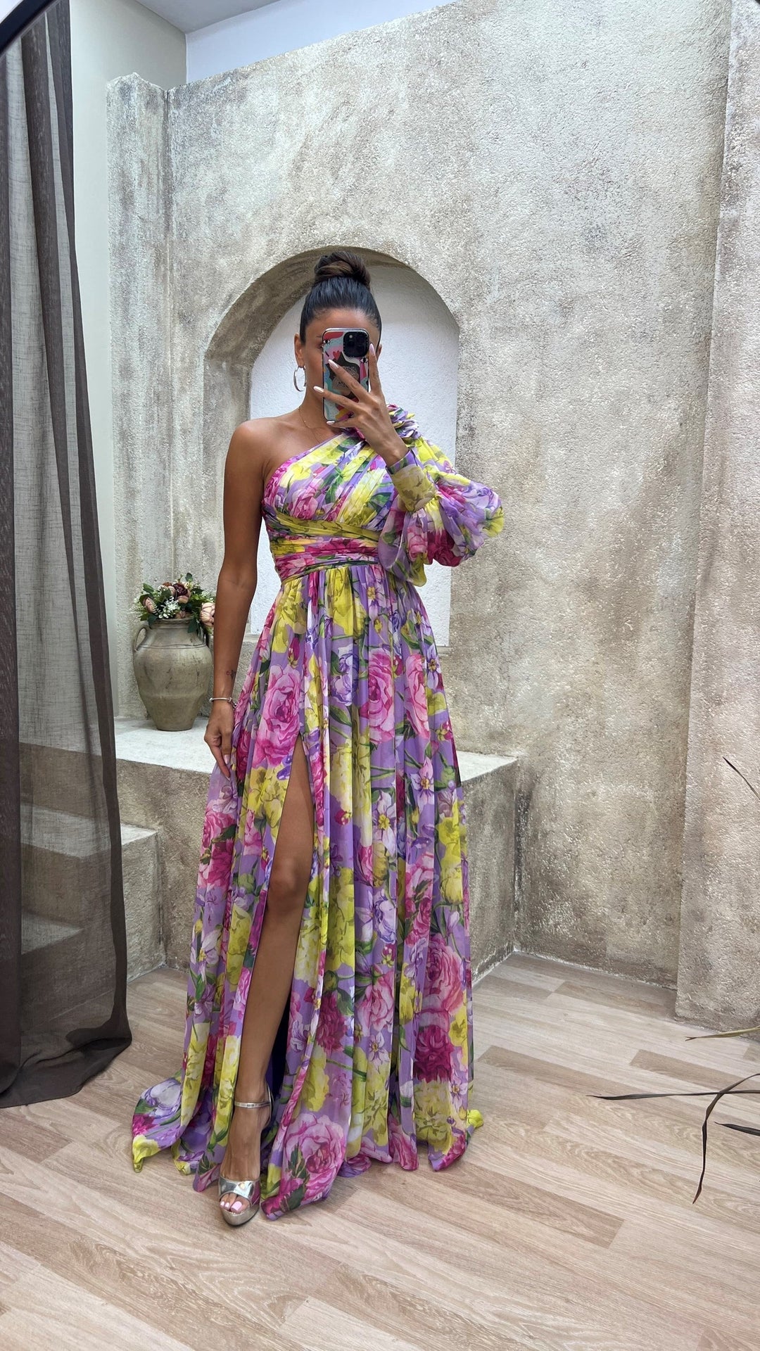Delia | Vestido elegante de mujer con hombros caídos para fiestas de verano