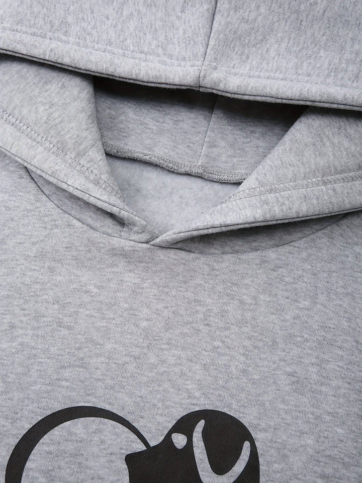 Aveline - Sudadera femenina con capucha y diseño de perro y pata