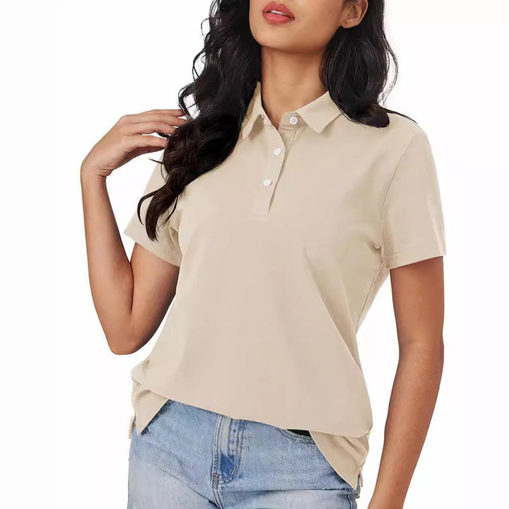 Vivian - Polo básico y universal para mujer con manga corta para el día a día