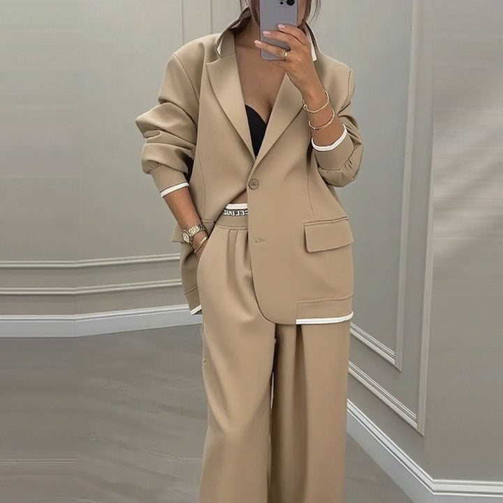 Pamela | Conjunto de mujer con blazer y pantalones anchos, elegante y moderno