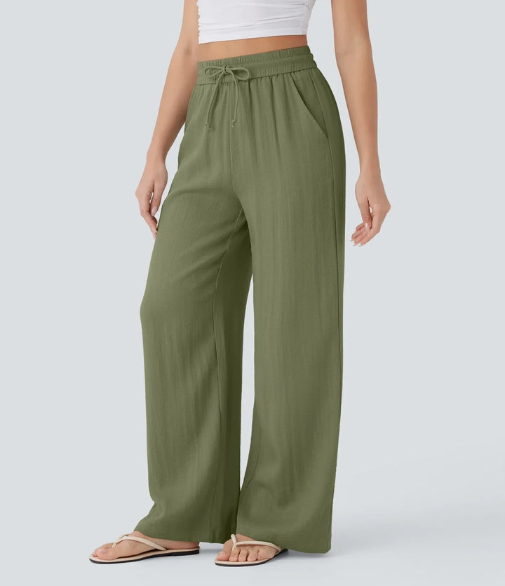 Charlaine | Pantalones de lino cómodos y transpirables con elegantes perneras