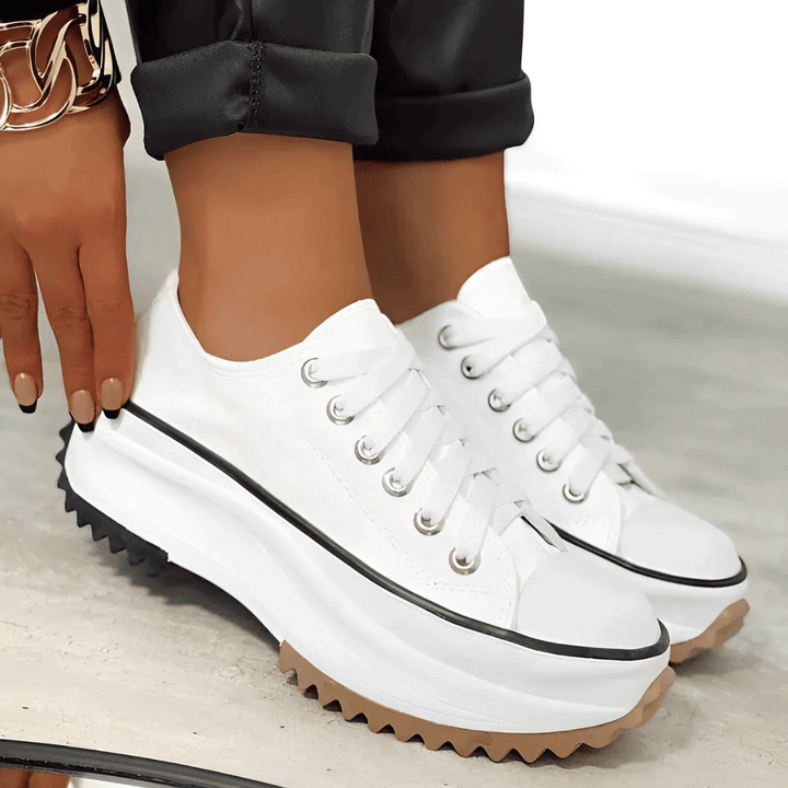 Lena - Zapatillas ortopédicas de mujer en plataforma | Con cordones