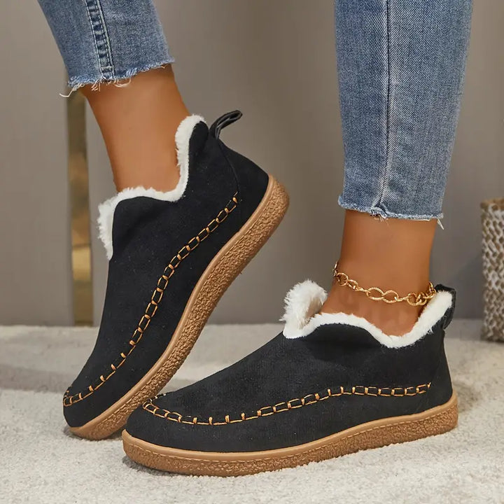 Sylwia | Zapatillas de casa para mujer con forro y suela de goma