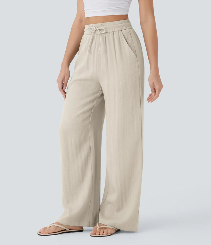 Charlaine | Pantalones de lino cómodos y transpirables con elegantes perneras