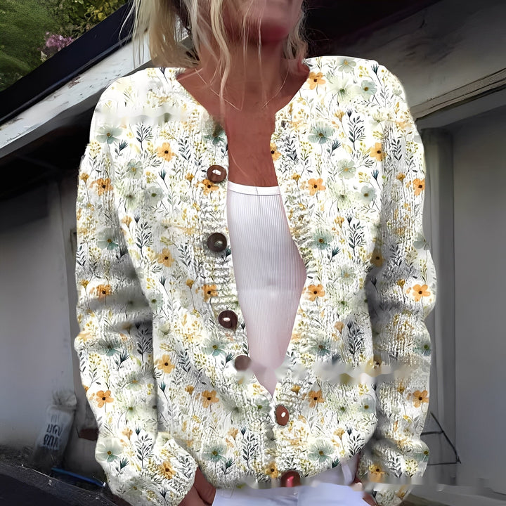 Rita | Cárdigan de mujer elegante y cálido con diseño floral