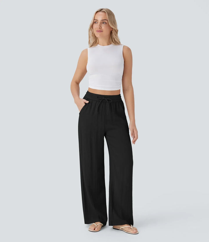 Charlaine | Pantalones de lino cómodos y transpirables con elegantes perneras