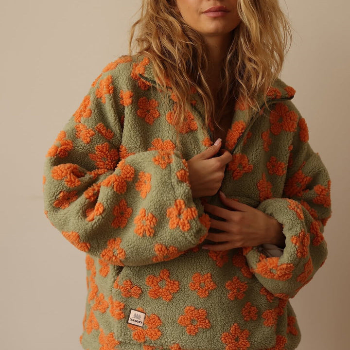 Sofiaa | Sudadera de Polar Acogedora de Invierno con Patrón Floral