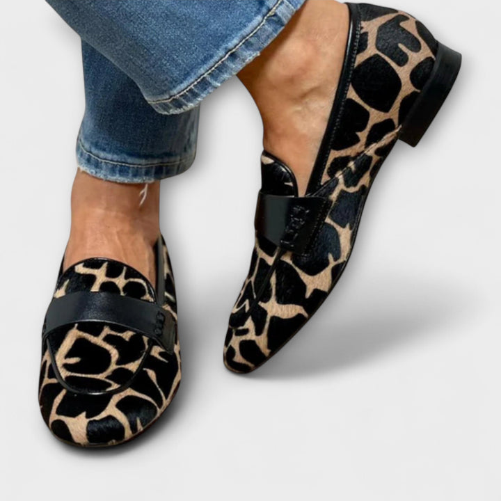 Sienna – Mocasines Ortopédicos para Dama con Diseño Animal
