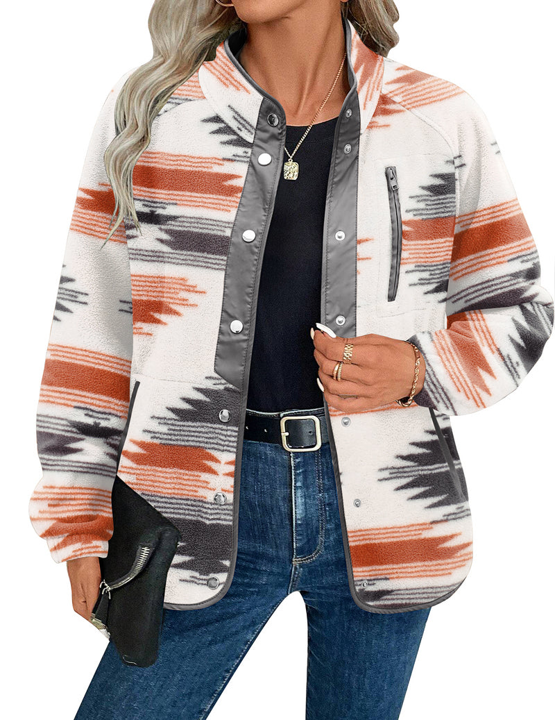Zara | Chaqueta polar acogedora para mujer con diseño western de patrón azteca, estilo cálido y casual