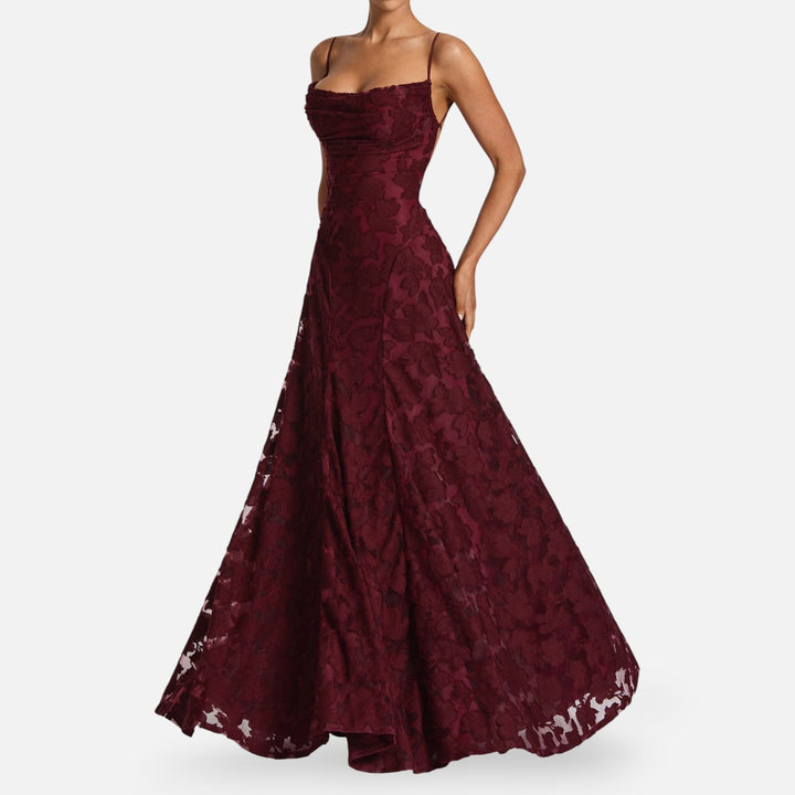 Lilly | vestido de noche femenino con corte en A, estilo maxi