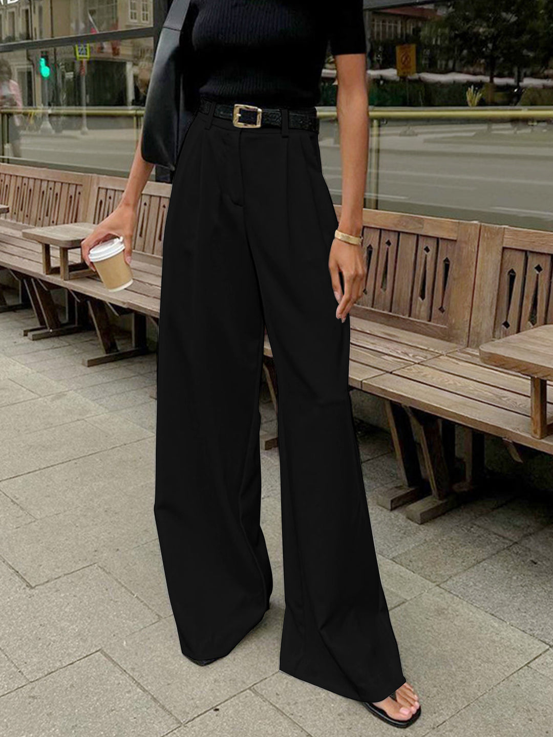 Lena | Pantalones elegantes de mujer con pierna ancha