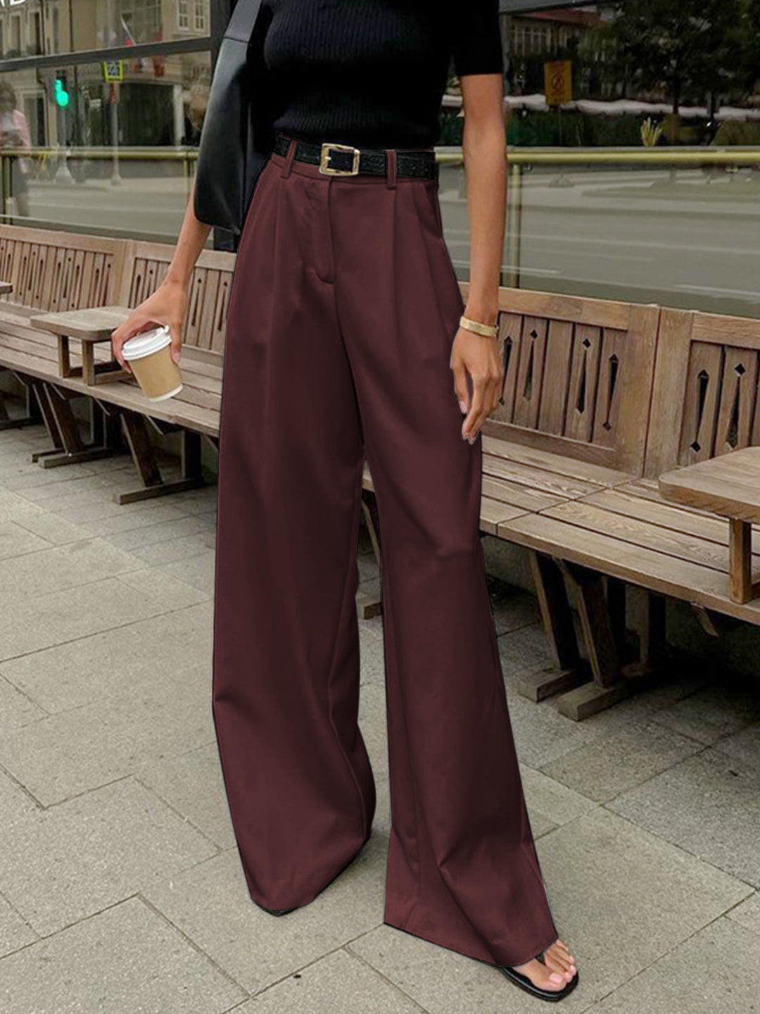 Lena | Pantalones elegantes de mujer con pierna ancha