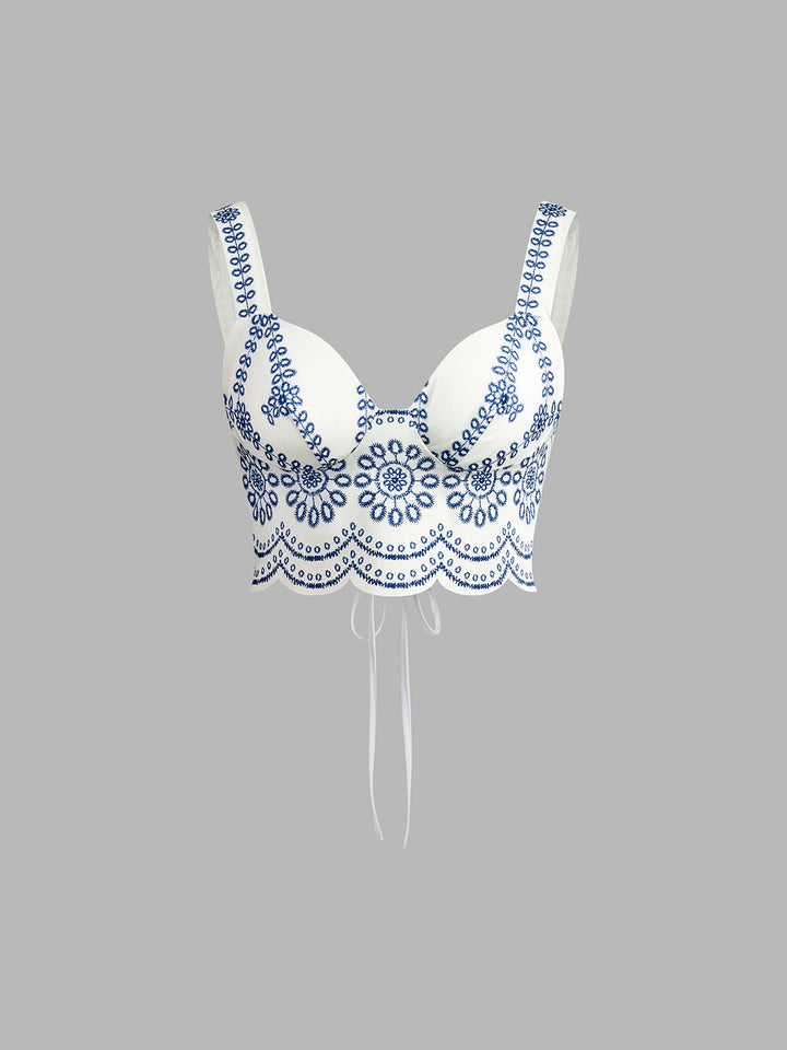 Dawn | Conjunto de mujer con falda y top sin mangas, estampado y lazo en la espalda