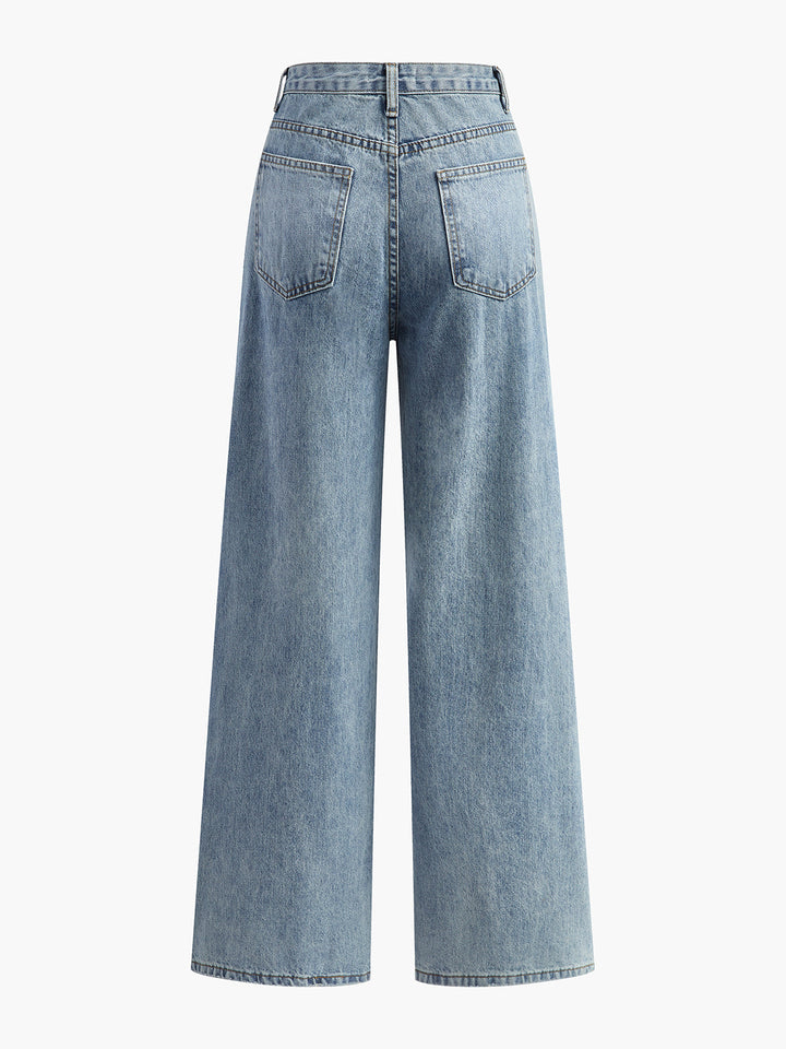 Nancy | Jeans de mujer con cintura asimétrica y perneras anchas