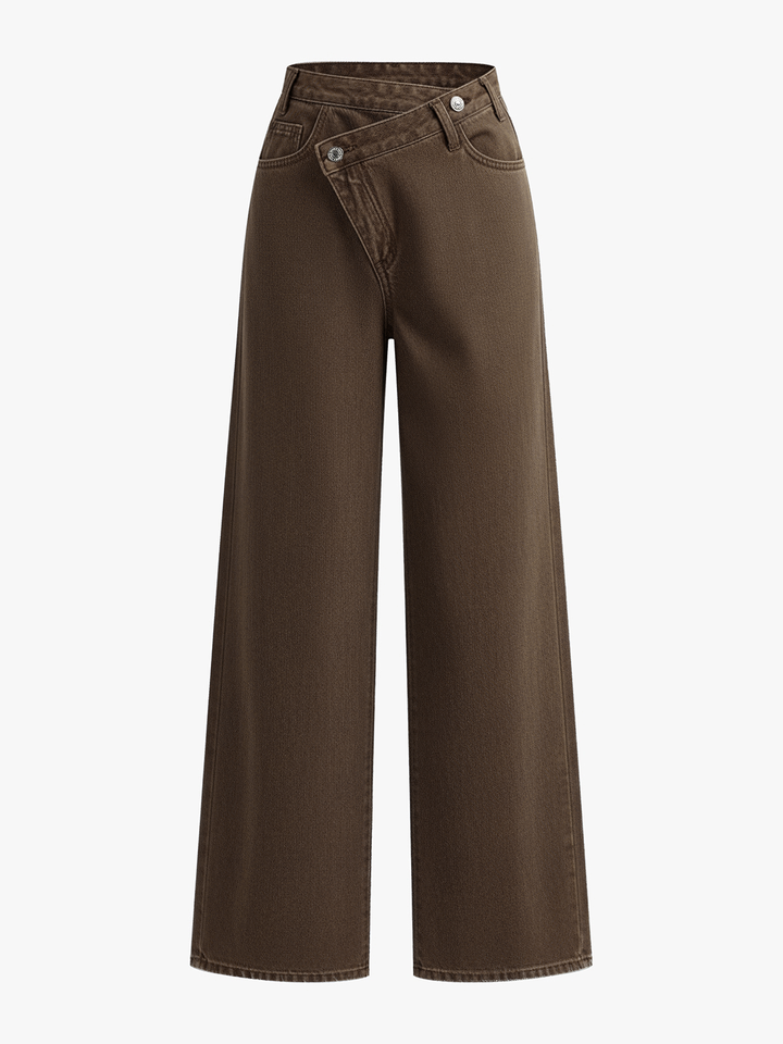 Nancy | Jeans de mujer con cintura asimétrica y perneras anchas