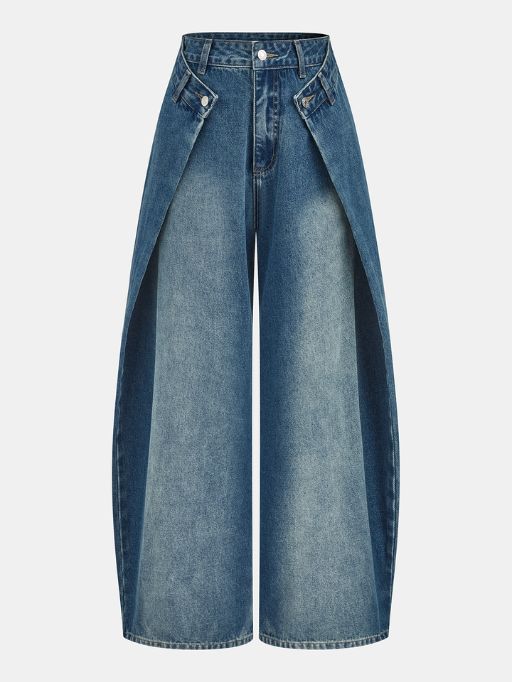 Eleanor | Jeans de mujer anchos de tiro alto y acabado deconstruido