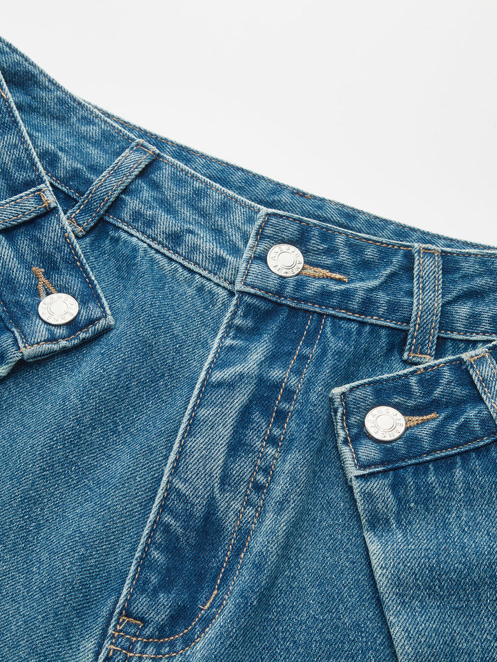Eleanor | Jeans de mujer anchos de tiro alto y acabado deconstruido