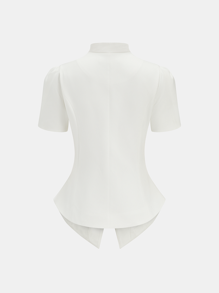 Jana | Blusa ajustada de mujer con manga corta, cuello y cierre de botones