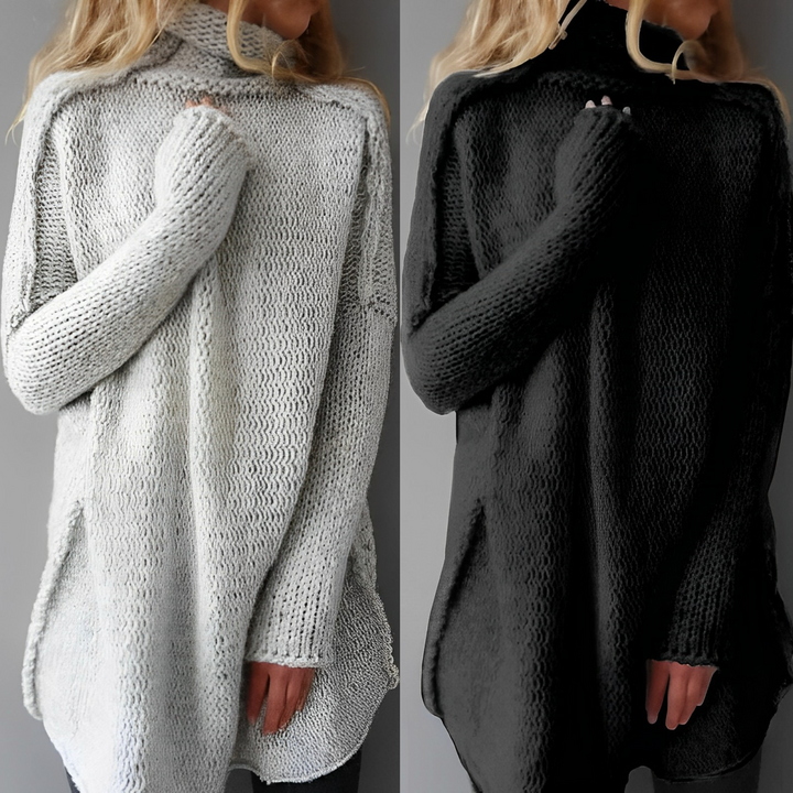 Jagna | Suéter de mujer cálido y oversize con cuello alto para el invierno