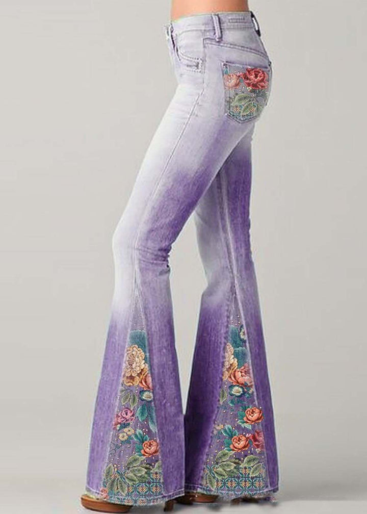 Lunessa - Jeans de Mujer de Campana con Cintura Alta | Estilo Boho Retro