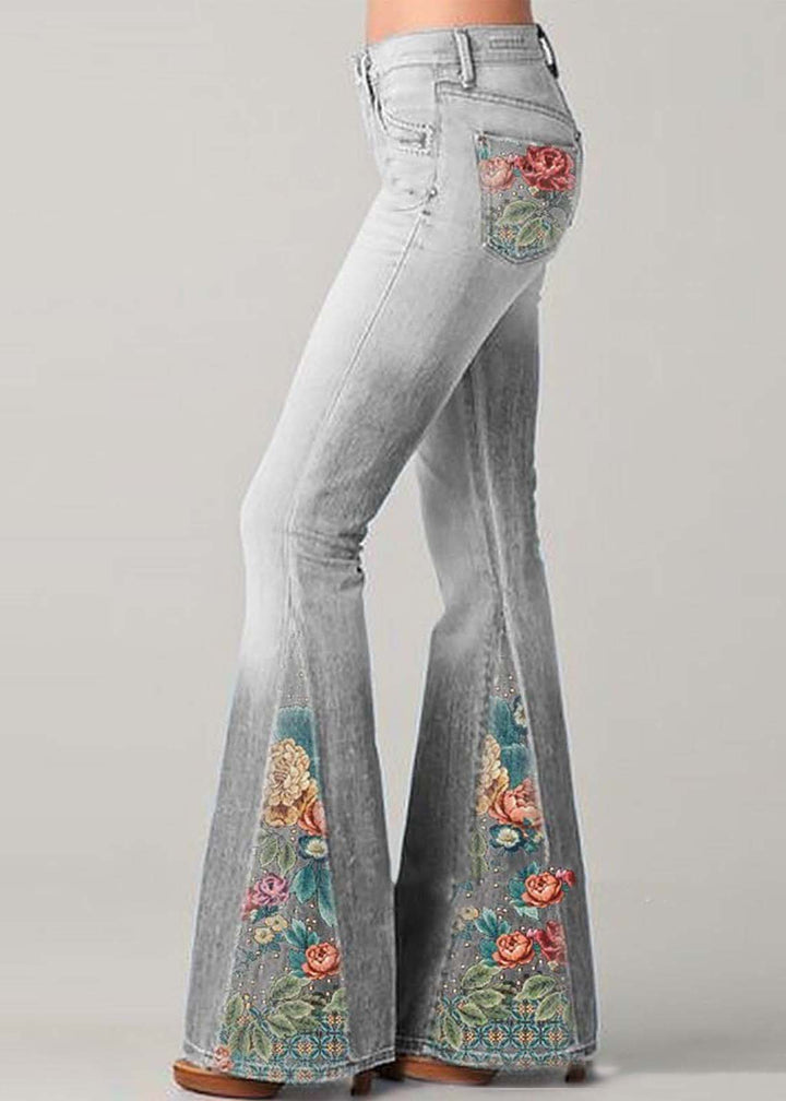 Lunessa - Jeans de Mujer de Campana con Cintura Alta | Estilo Boho Retro