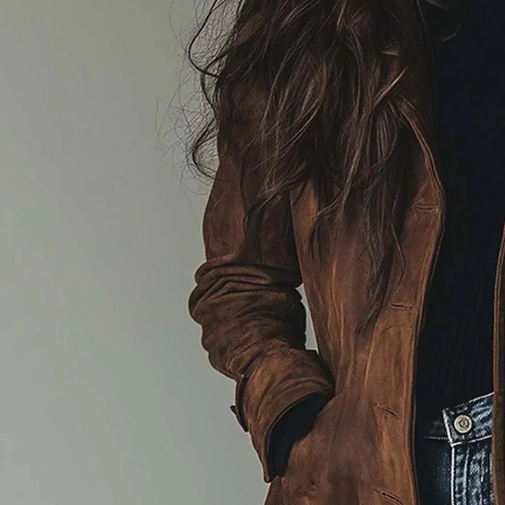 Haley | Abrigo largo de mujer estilo trench, abrigo clásico elegante