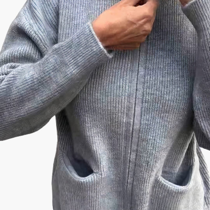 Zarela – cárdigan femenino con cremallera y cuello alto