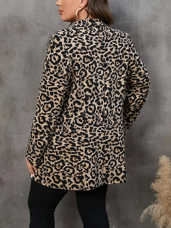 Chas | Blazer de mujer de manga larga con estampado de leopardo para el trabajo – Vestido de noche