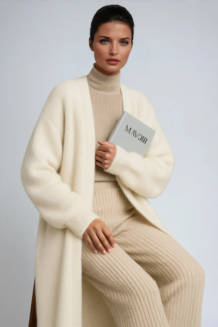 Hanna | Cárdigan largo y elegante para mujer de suave punto