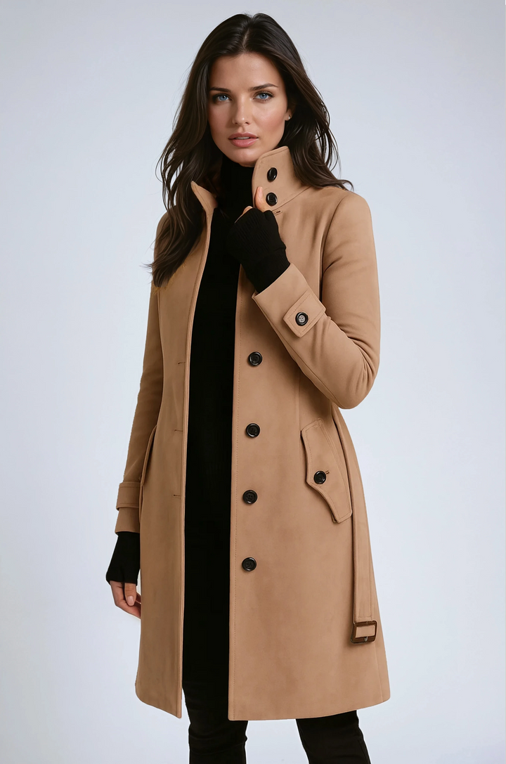 Elena | Elegante abrigo de invierno con cuello alto