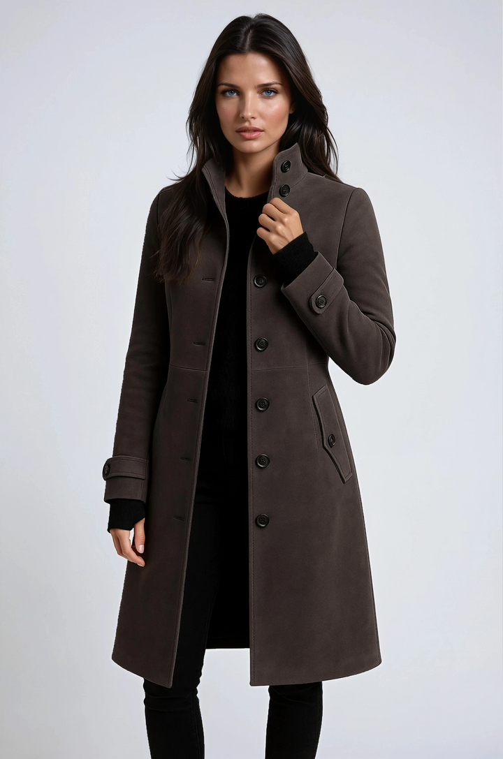 Elena | Elegante abrigo de invierno con cuello alto