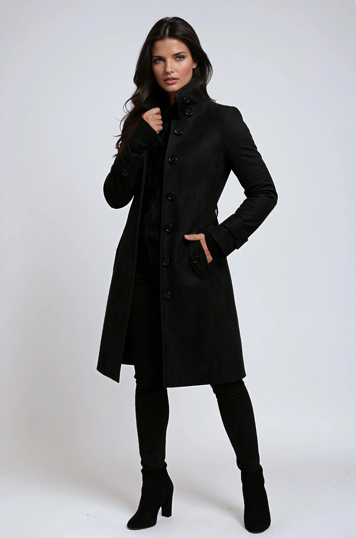 Elena | Elegante abrigo de invierno con cuello alto