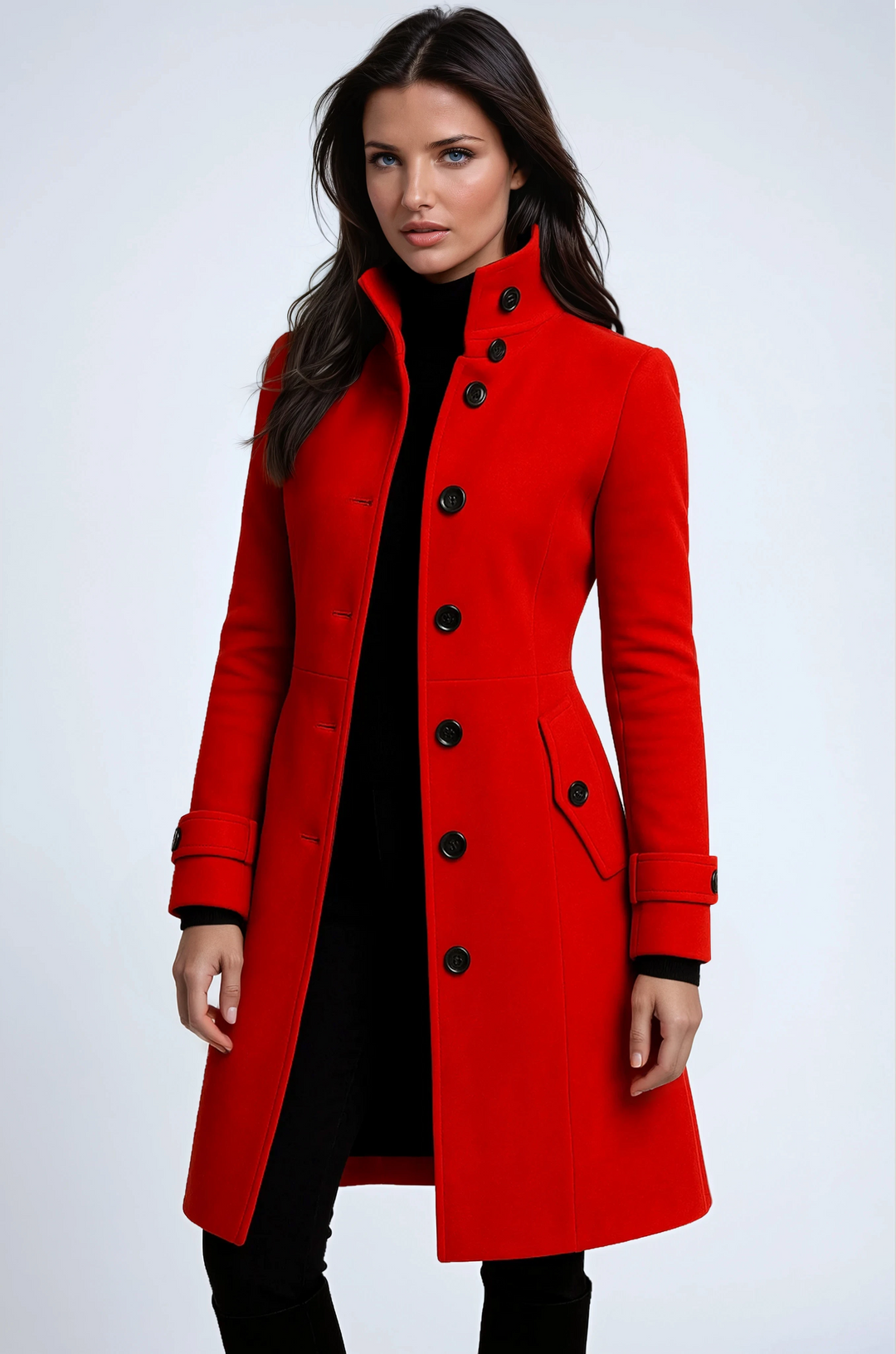 Elena | Elegante abrigo de invierno con cuello alto