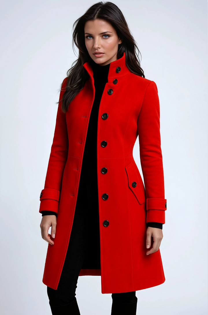 Elena | Elegante abrigo de invierno con cuello alto