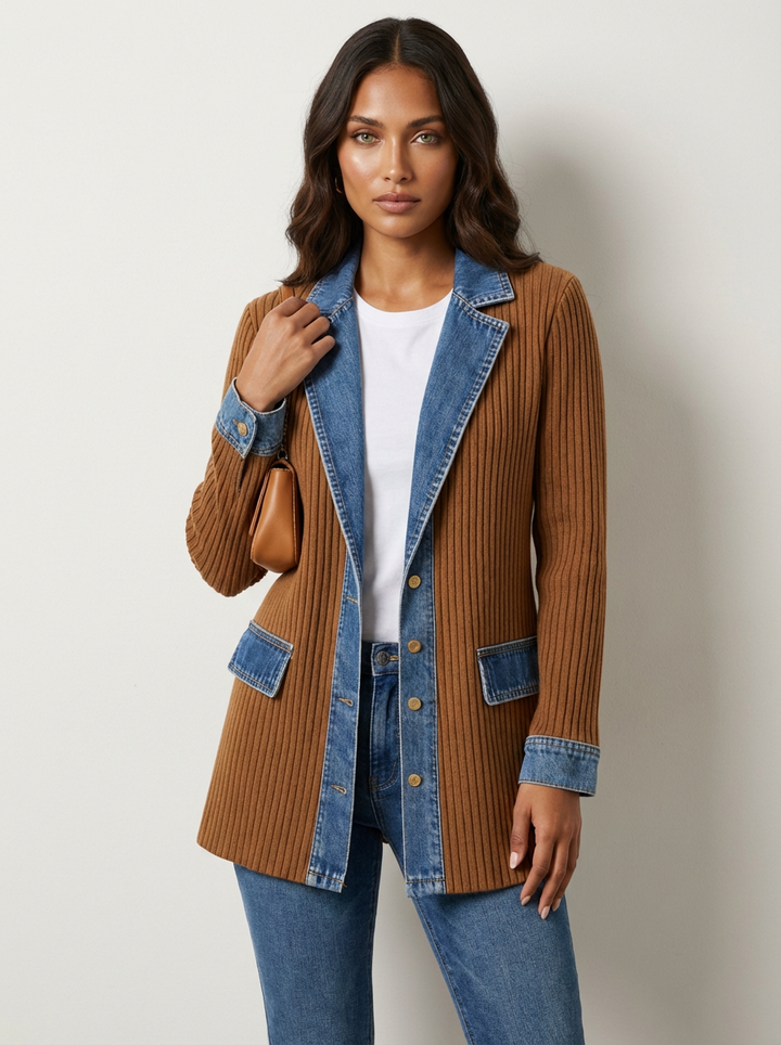 Christina | Chaqueta de punto para mujer estilo vaquero para el día a día – vestido de noche
