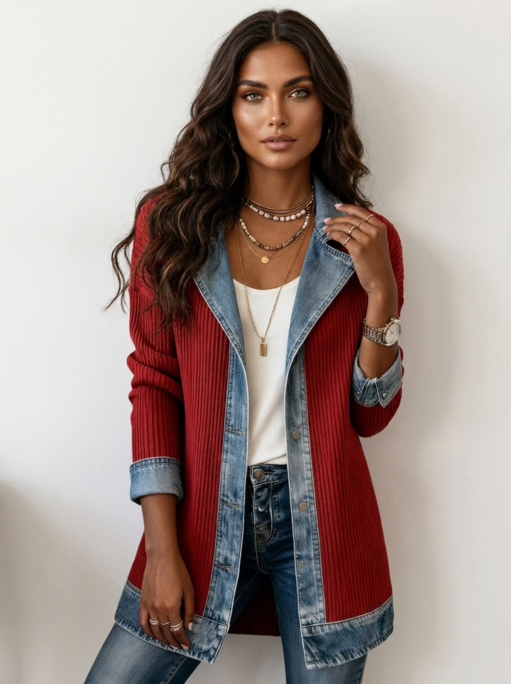 Christina | Chaqueta de punto para mujer estilo vaquero para el día a día – vestido de noche