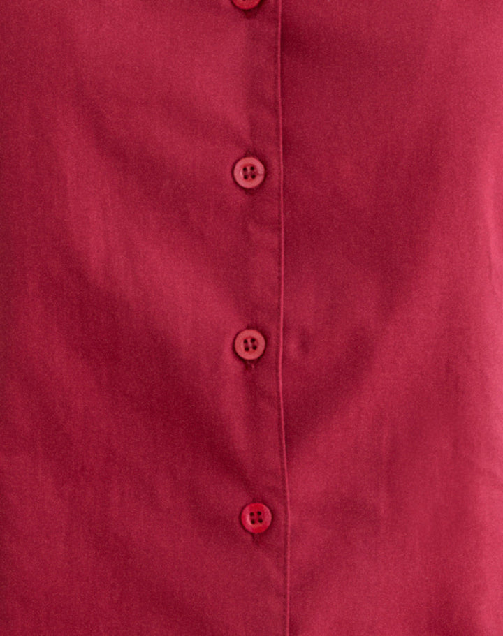 Jessica | Blusa roja de mujer con botones y corte ajustado
