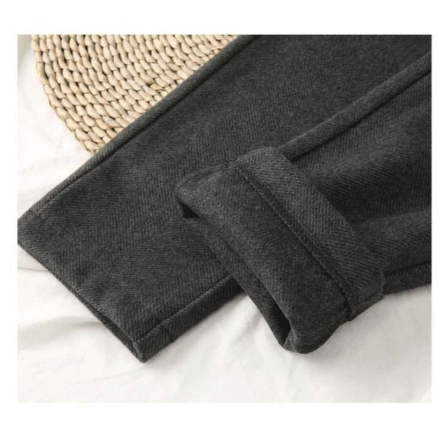 Elaris - Pantalones harem para mujer de lana para otoño e invierno