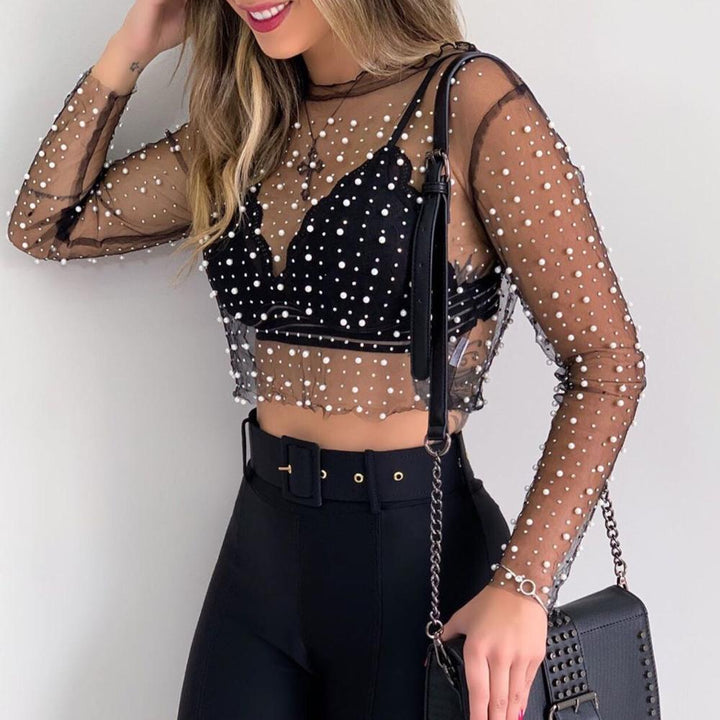 Elina - Top con perlas
