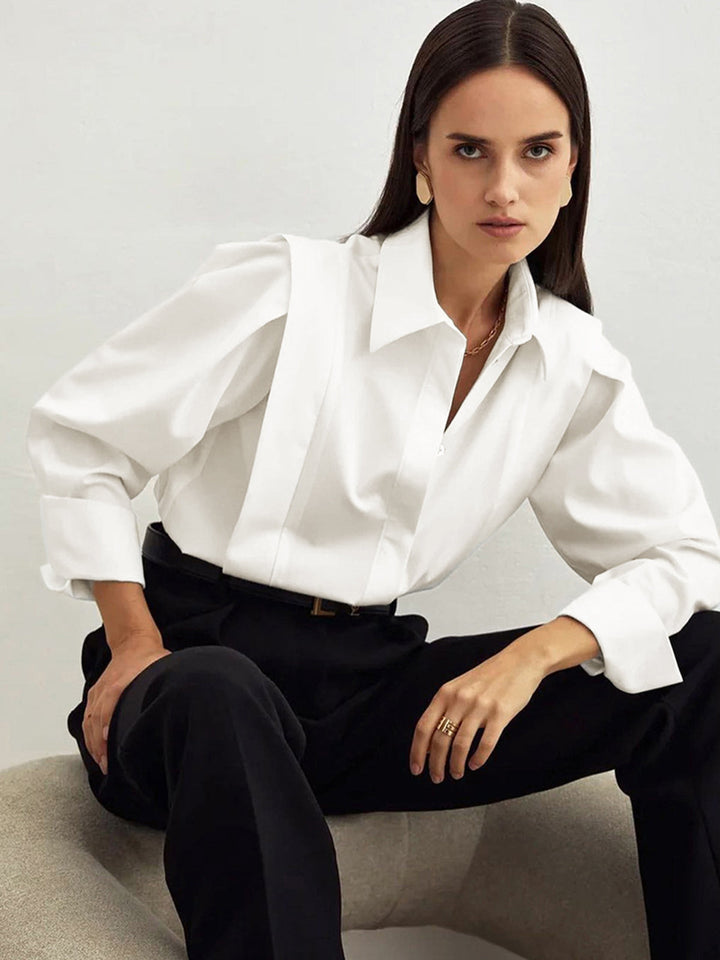 Madge | Camisa de mujer con cuello y puños anchos, elegante clásica