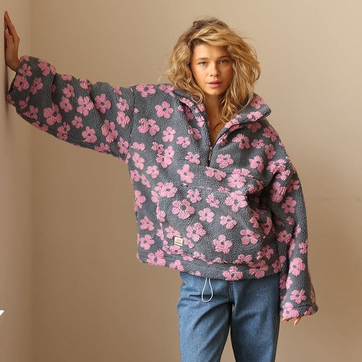 Sofiaa | Sudadera de Polar Acogedora de Invierno con Patrón Floral