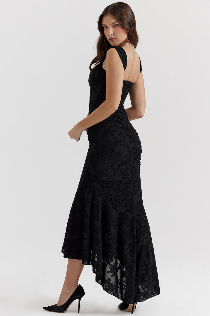 Kloey | Vestido de Noche Elegante con Detalle de Encaje