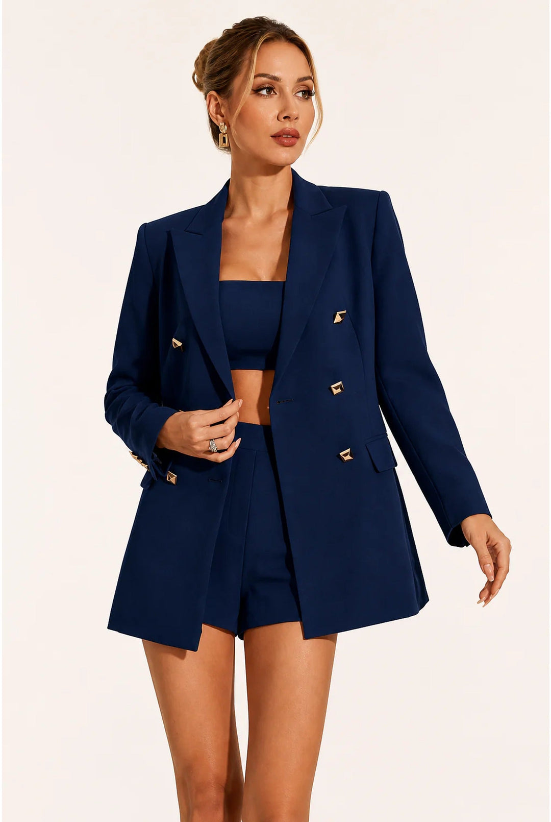 Dottie | Blazer ajustado y pantalones cortos de cintura alta – conjunto de noche
