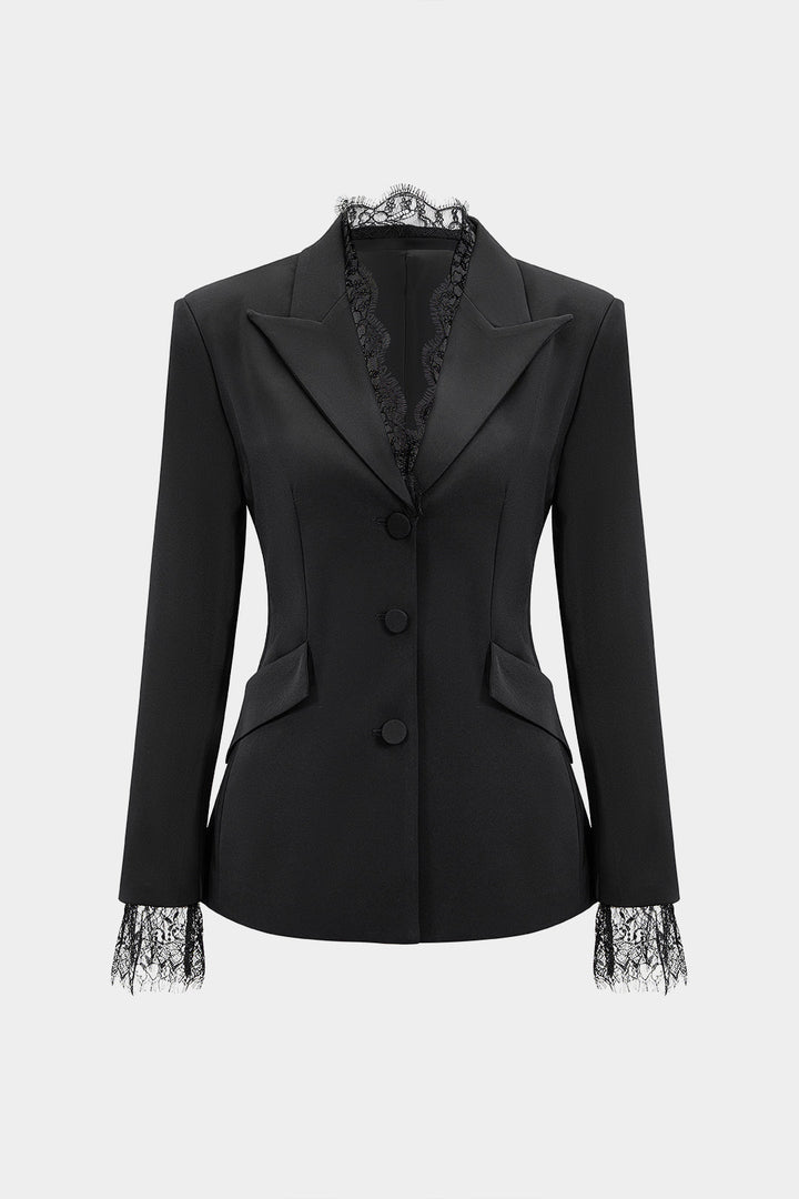 Agnes | Blazer femenino con detalles de encaje en los puños, elegante y estiloso