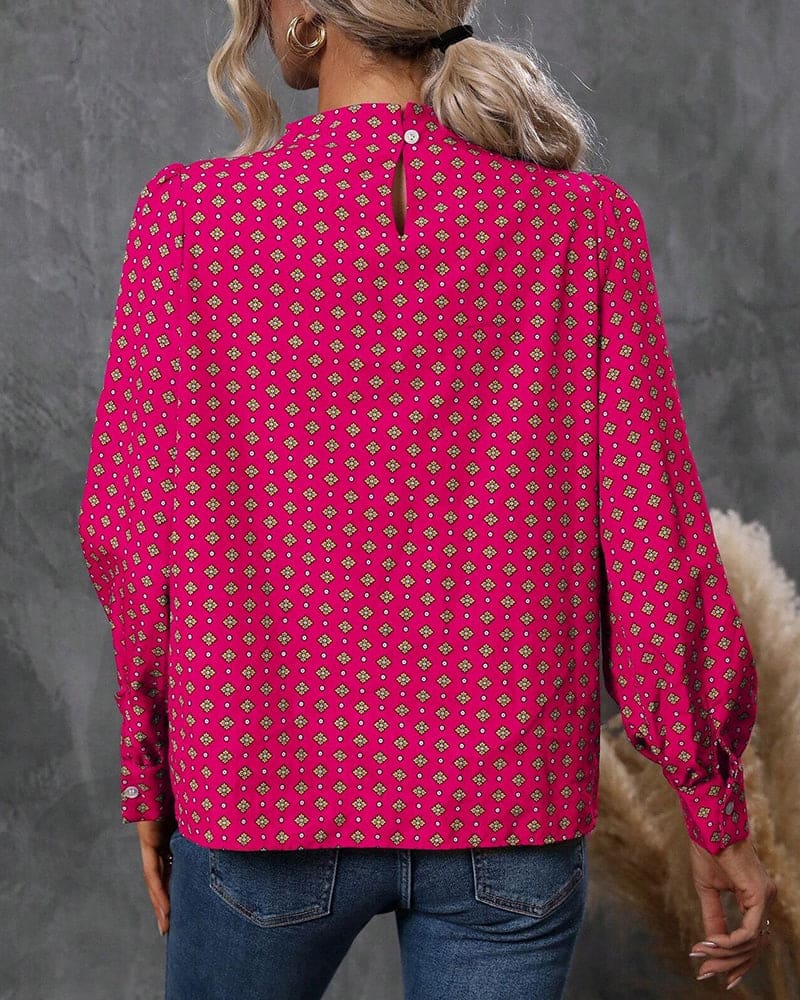Mehitable | Blusa de mujer de manga larga con estampado - vestido de noche
