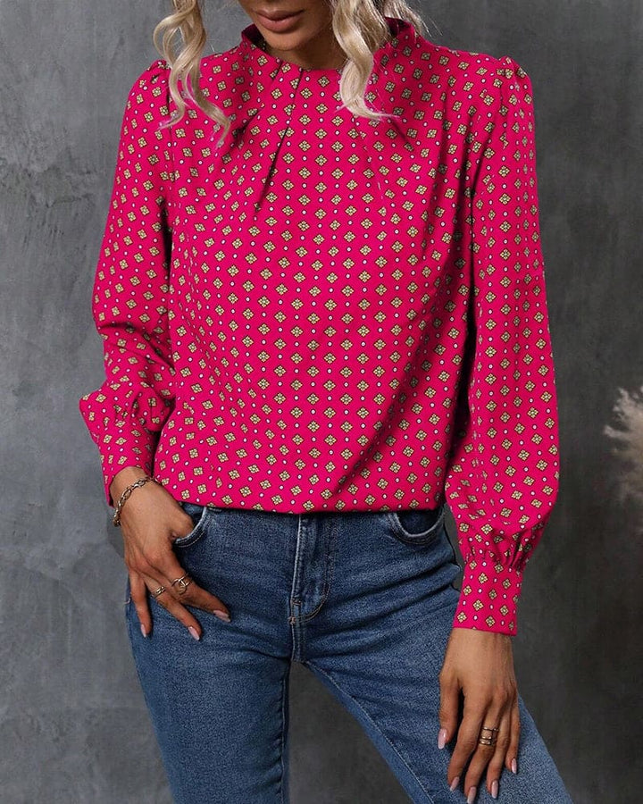 Mehitable | Blusa de mujer de manga larga con estampado - vestido de noche