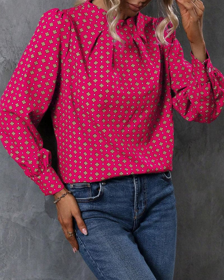 Mehitable | Blusa de mujer de manga larga con estampado - vestido de noche