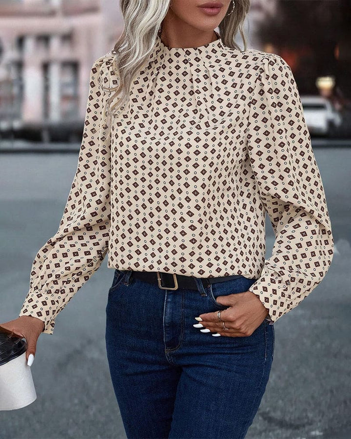 Mehitable | Blusa de mujer de manga larga con estampado - vestido de noche