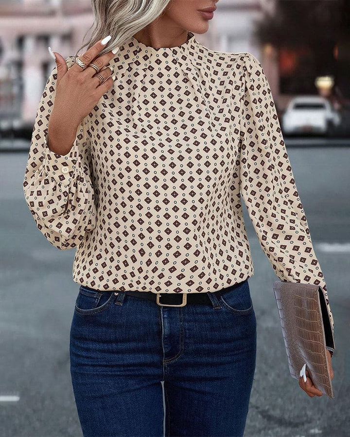 Mehitable | Blusa de mujer de manga larga con estampado - vestido de noche